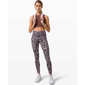 lululemon pink pattern pocket leggings